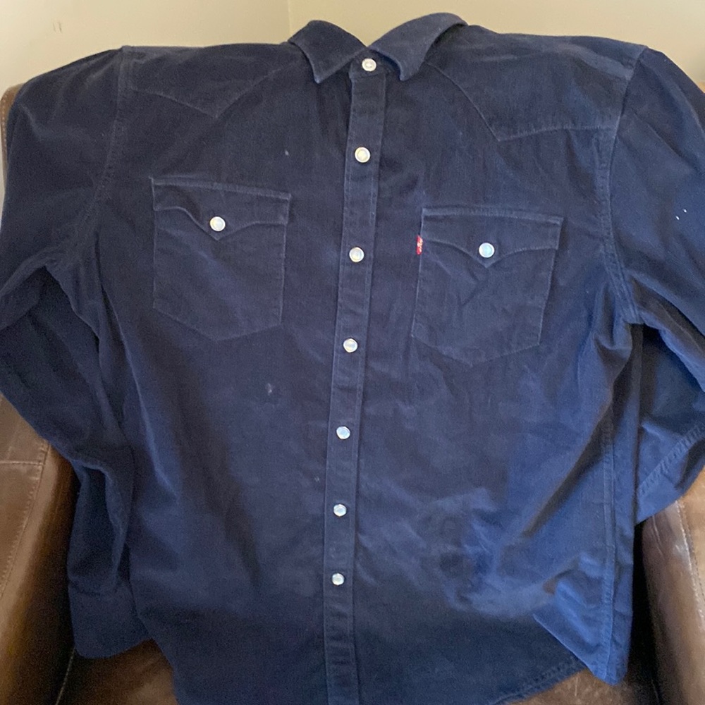 Levi’s snap pearl button corduroy shirt.